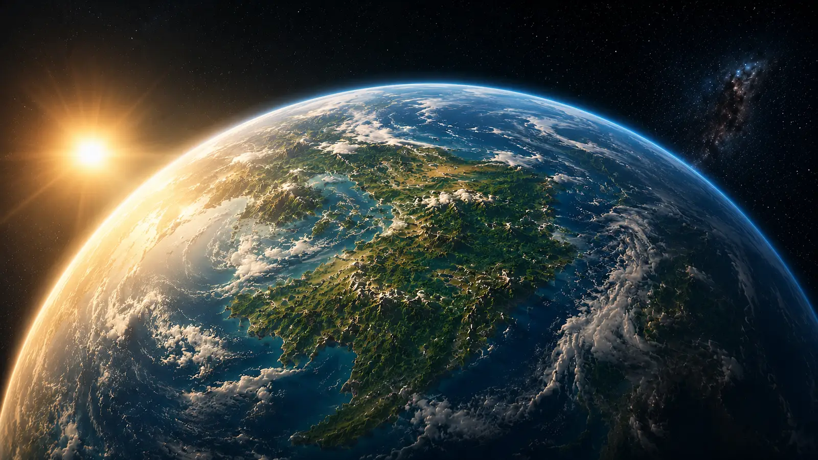 Earth's curve seen from low orbit